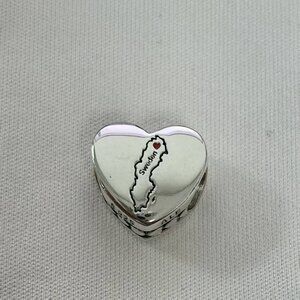 Pandora Sweden Exclusive Travel Heart Charm Pendant, S925 Silver Jewelry